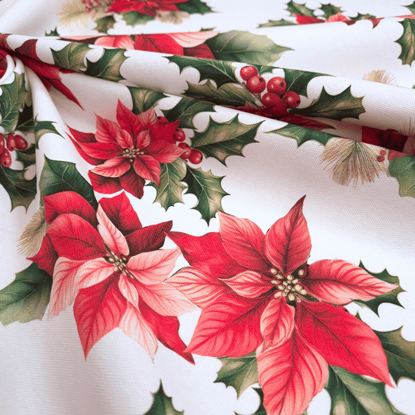 Cotone Half Panama Digital H 150 cm - STELLE DI NATALE/BIANCO