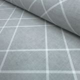 Tessuto no stiro H 150 cm - LINEE BIANCHE/GRIGIO SATURNO
