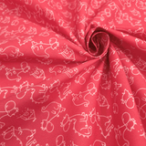 Tessuto Cotone H 150 cm - DRAGHI FONDO ROSSO
