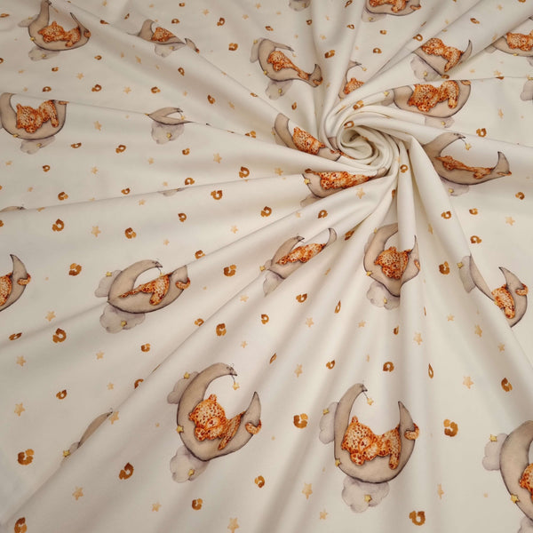 Digitaler Baumwolljersey – GOLDEN DREAMS/MILK WHITE – Mindestzuschnitt oder Vielfaches von 25 x 150 cm