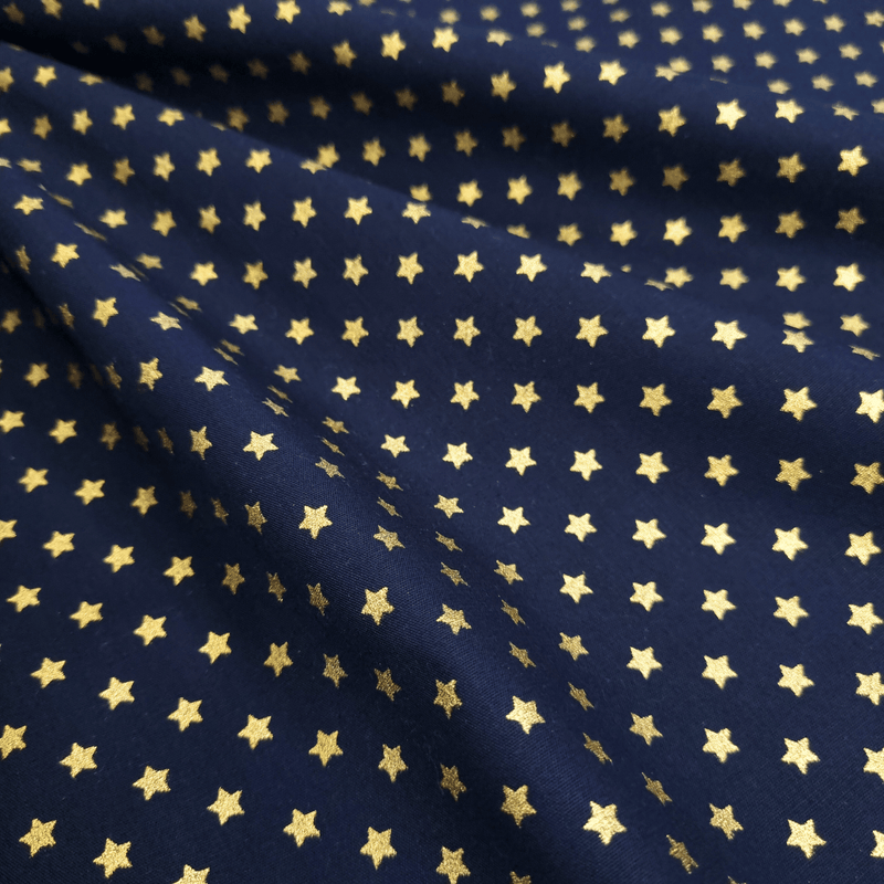 Cotone Natale H 140 cm - STELLE MEDIE ORO/BLU NOTTE