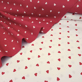 Tessuti Cotone H 140 cm - CUORICINI ROSSI