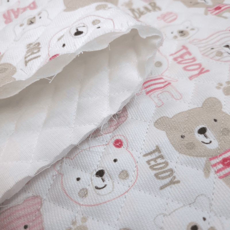 Trapuntato in piquet millerighe double face H 150 cm - TEDDY BEAR ROSA