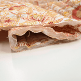 Trapuntato in tela di cotone double face H 140 cm - FIORITURA TERRACOTTA