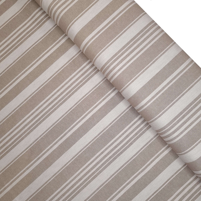 Tissu coton - RAYURES/TAUPE - coupe minimum ou multiples de 25 x 180 cm