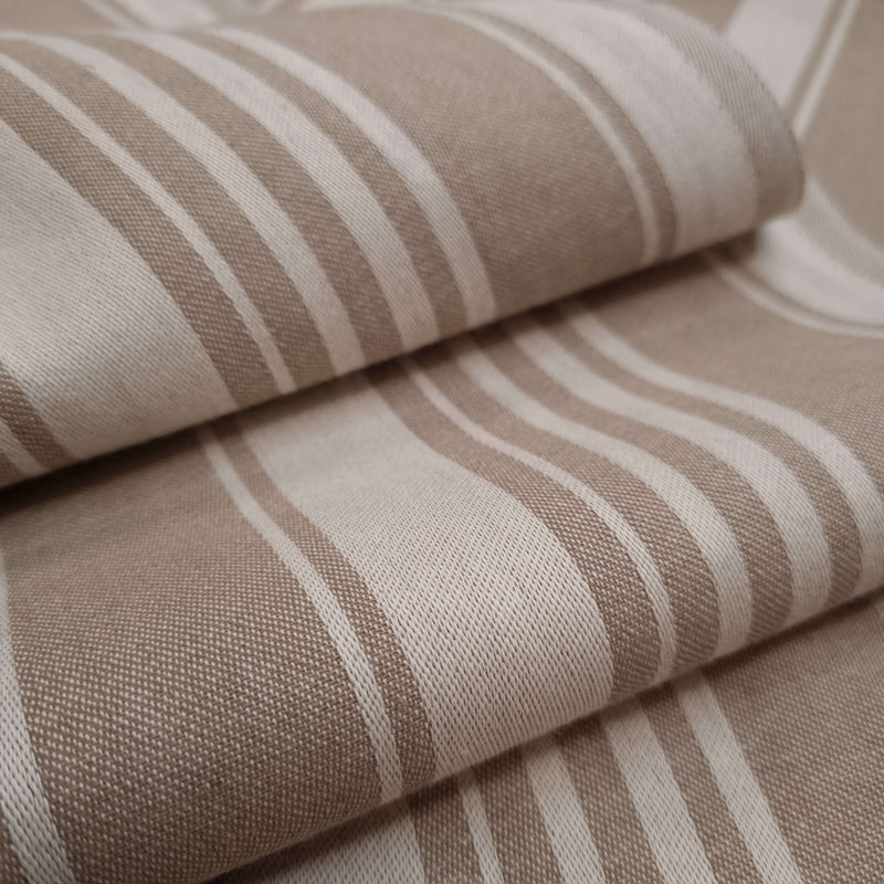 Tissu coton - RAYURES/TAUPE - coupe minimum ou multiples de 25 x 180 cm