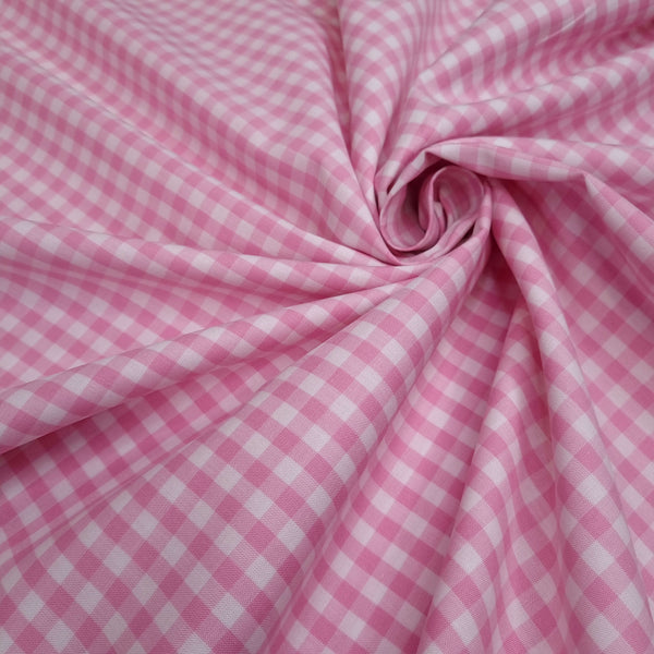 Tessuto Cotone POPELINE H 150 cm - QUADRO ROSA