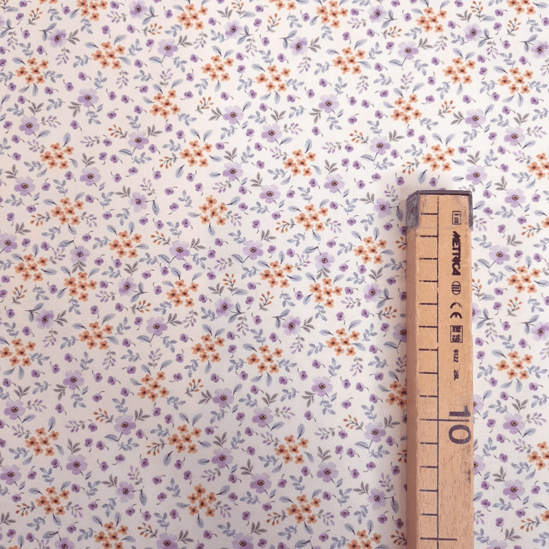 Baumwollmischung mit GRAUEN BLÄTTERN Digitaldruck – H 280 cm