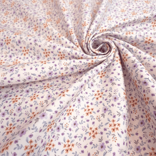 Panama Misto Cotone H 300 cm - MINI FIORELLINI LILLA