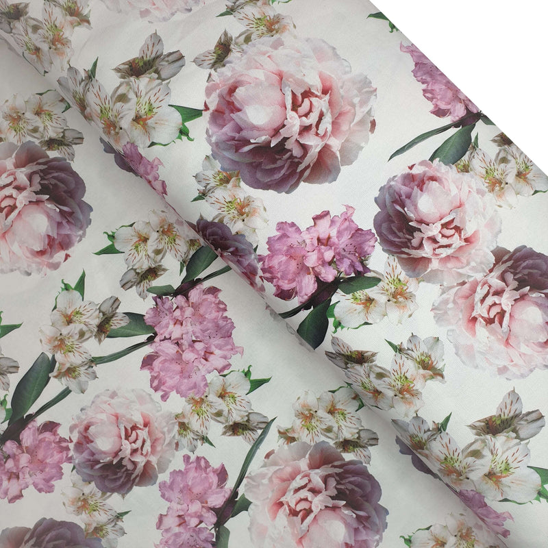Cotone Fondo Panama Digital H 280 cm - PEONIE ROSA