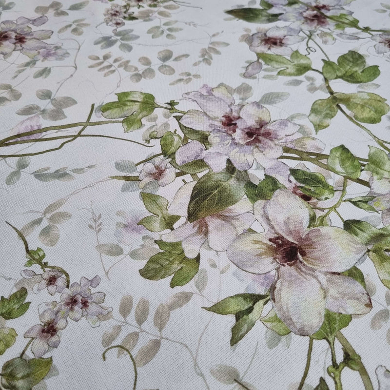 Cotone Fondo Panama Digital H 280 cm - FIORI VERDI