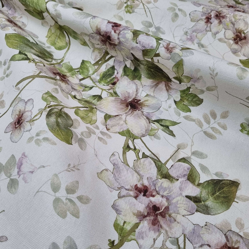 Cotone Fondo Panama Digital H 280 cm - FIORI VERDI