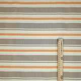 Tessuto cotone tinto in filo H 180 cm - RIGA NOCCIOLA/ARANCIO