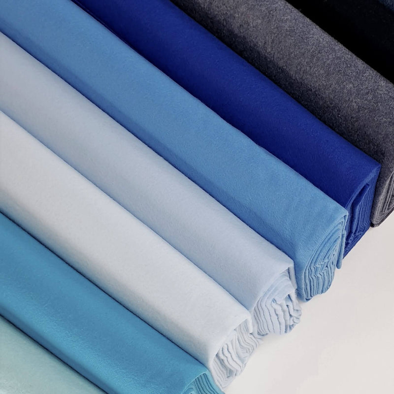Pannolenci nuances bleu clair-bleu - coupe minimum ou multiples de 25 x 180 cm