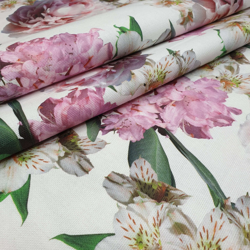 Cotone Fondo Panama Digital H 280 cm - PEONIE ROSA