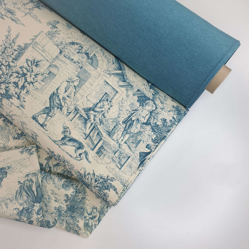 Tessuto Toile de Jouy H 280 cm - CARTA DA ZUCCHERO/ECRU