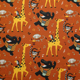 Cretonne claire - SAVANE/ORANGE - coupe minimum ou multiples de 25 x 160 cm