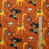 Cretonne claire - SAVANE/ORANGE - coupe minimum ou multiples de 25 x 160 cm