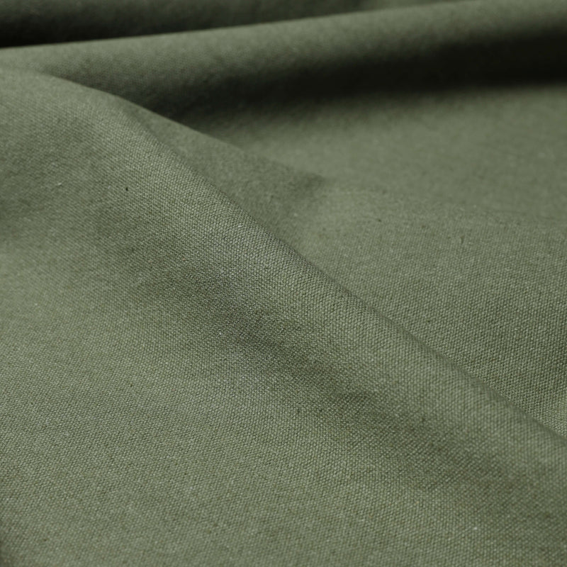 Tessuto Canvas Cotone H 140 cm - VERDE OLIVA