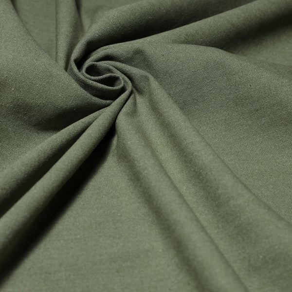 Tessuto Canvas Cotone H 140 cm - VERDE OLIVA
