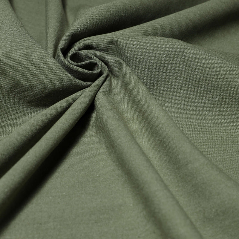 Tessuto Canvas Cotone H 140 cm - VERDE OLIVA