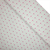 Tessuto Cotone H 140 cm - BIANCO CUORICINI ROSA