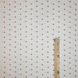 Tessuto Cotone H 140 cm - BIANCO CUORICINI ROSA