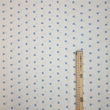 Tessuto Cotone H 140 cm - BIANCO CUORICINI AZZURRI