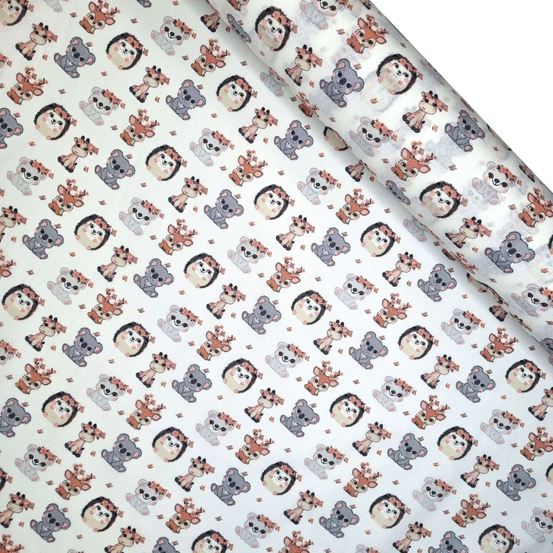 Baumwollstoff - BABYTIERE H 140 cm