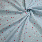 Tessuto Cotone H 140 cm - RICCI/AZZURRO