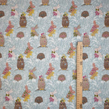 Tessuto Cotone H 140 cm - CONIGLI, GUFI E RICCI