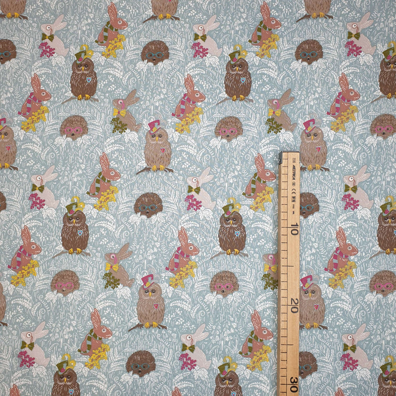 Tessuto Cotone H 140 cm - CONIGLI, GUFI E RICCI