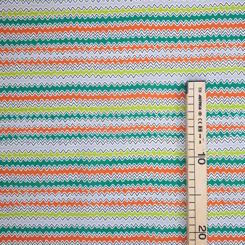 Baumwollstoff – ZIG-ZAG MULTICOLOR – Mindestzuschnitt oder Vielfaches von 25 x 150 cm