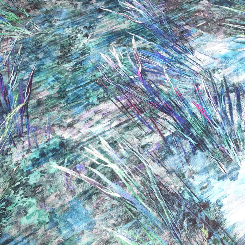 Velluto Digital H 140 cm - FANTASIA ACQUA MARINA