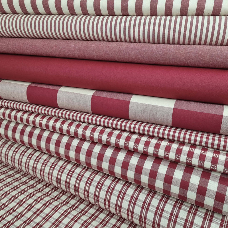 Collezione "Riga, quadretto e unito" H 180 cm - BORDEAUX