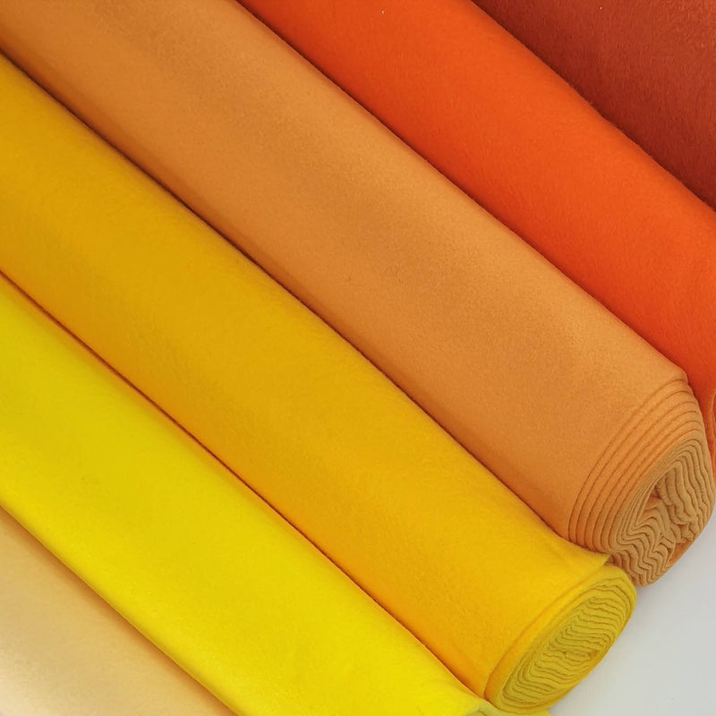 Pannolenci tonalità Giallo-Arancio - taglio minimo o multipli da 25 x 180 cm