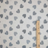Tessuto Arredo Gobelin H 280 cm - CUORI CARTA DA ZUCCHERO FONDO NATURALE