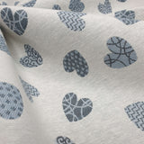 Tessuto Arredo Gobelin H 280 cm - CUORI CARTA DA ZUCCHERO FONDO NATURALE