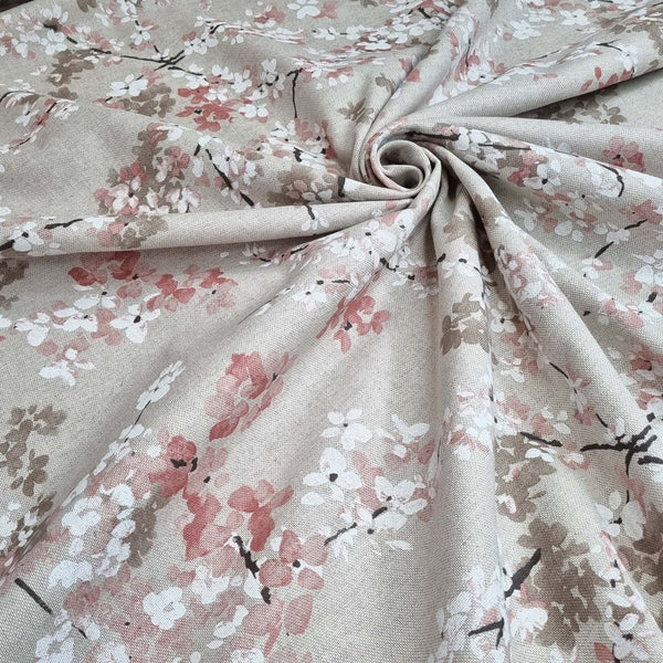 Rohe Baumwolle H 280 cm - PFIRSICHBLUMEN