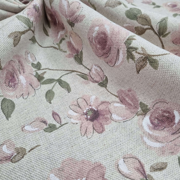 Rohbaumwolle H 280 cm - ROSA BLUMEN