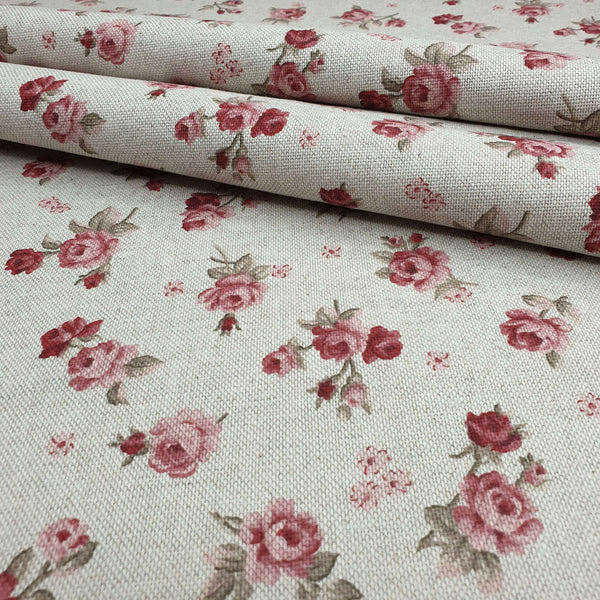 Rohbaumwolle H 280 cm - BURGUNDERROSEN