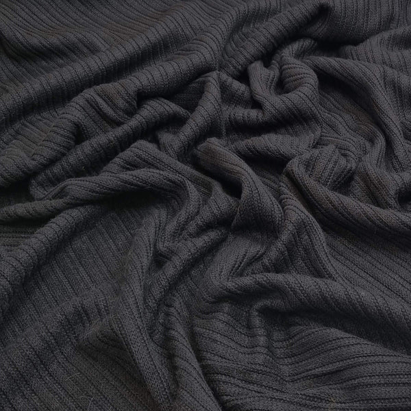 Maglia a coste H 150 cm - NERO