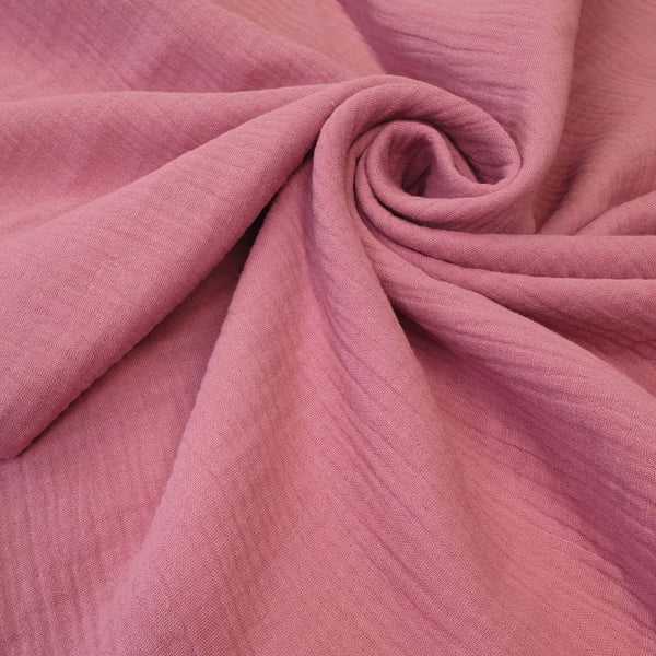 Mussola di Cotone Doppia Garza H 140 cm - ROSA SCURO