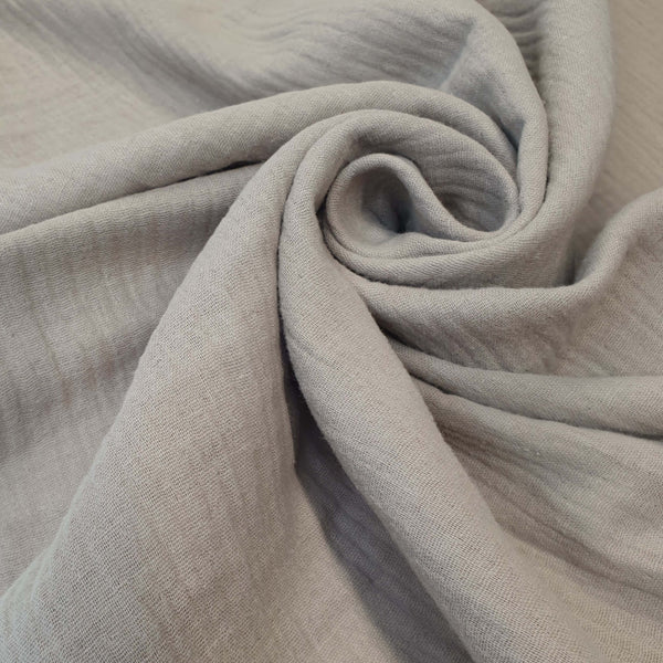 Mussola di Cotone Doppia Garza H 140 cm - FANGO