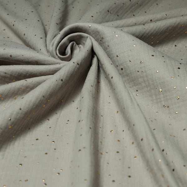 Mussola H 140 cm - POIS ORO/FANGO