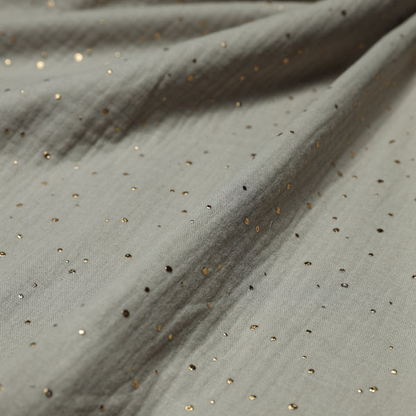 Mussola H 140 cm - POIS ORO/FANGO