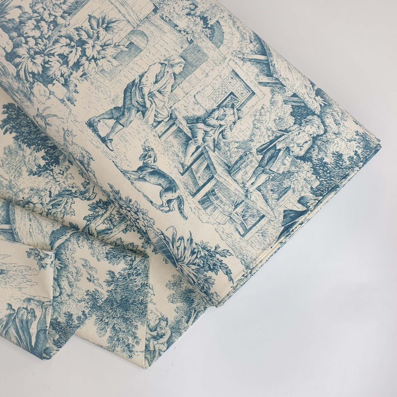 Tessuto Toile de Jouy H 280 cm - CARTA DA ZUCCHERO/ECRU