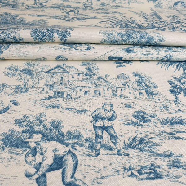 Tessuto Toile de Jouy H 280 cm - CARTA DA ZUCCHERO/ECRU