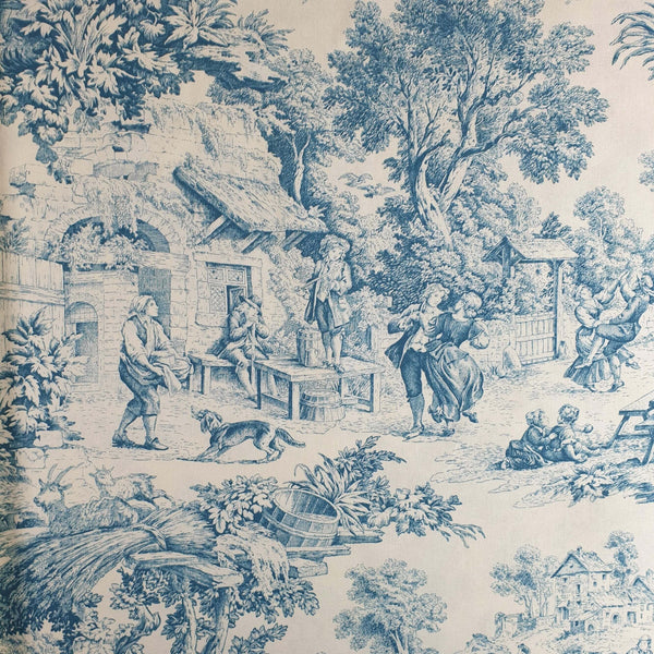 Tessuto Toile de Jouy H 280 cm - CARTA DA ZUCCHERO/ECRU