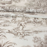 Tessuto Toile de Jouy H 280 cm - TORTORA/ECRU